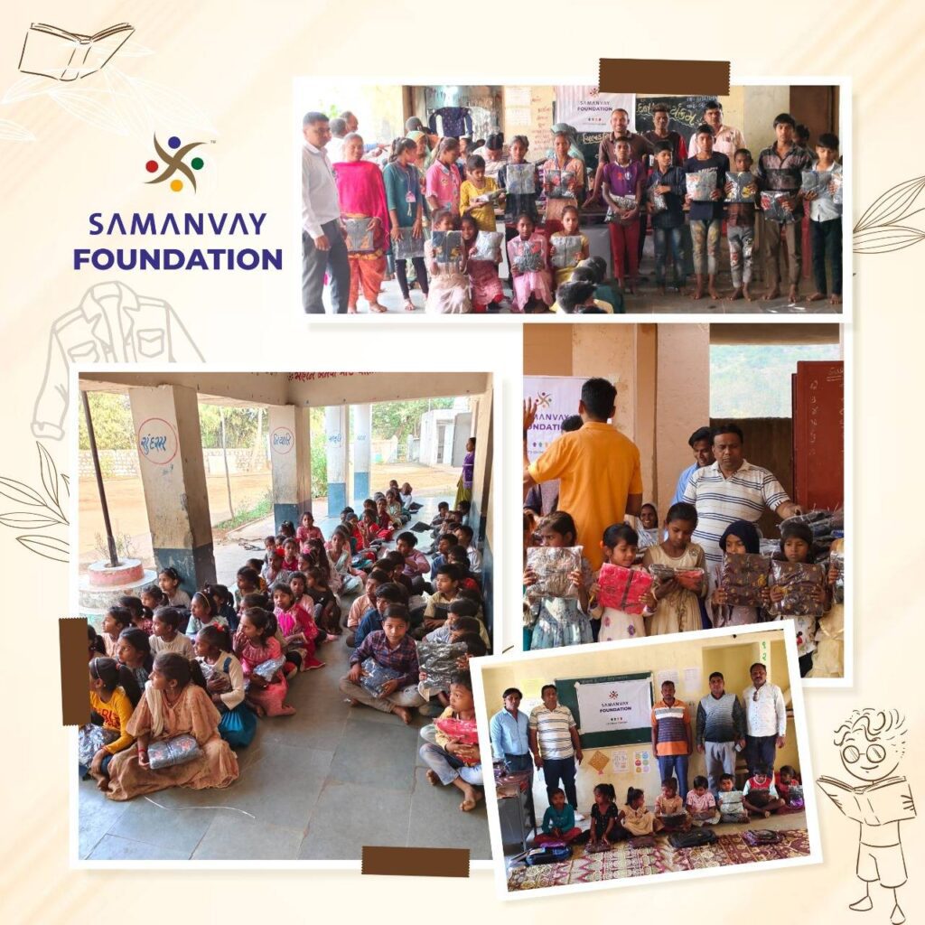 distribute winter Jacket at Limkheda schools for students