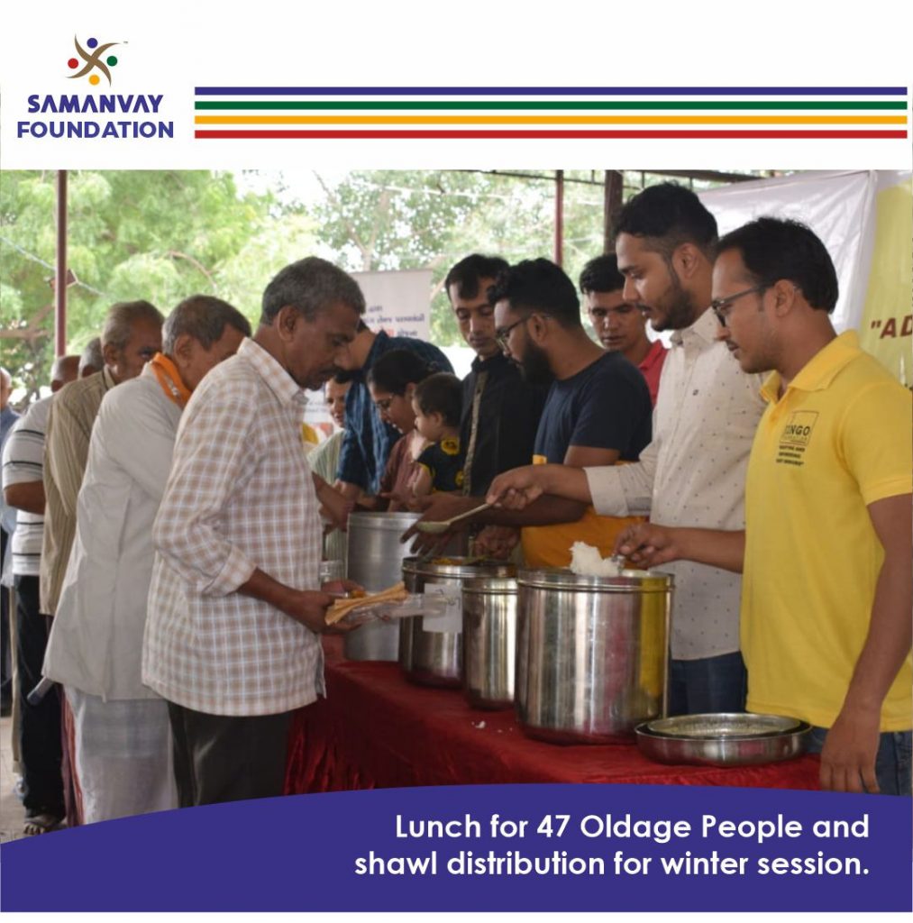 Lunch & Shawl Distribution for Elder People