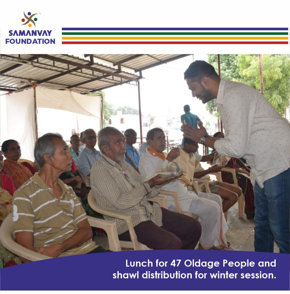 Lunch & Shawl Distribution for Elder People